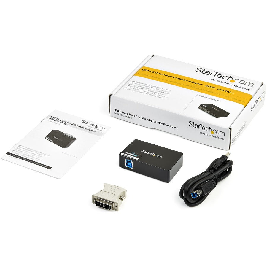 StarTech.com USB 3.0 to HDMI�® and DVI Dual Monitor External Video Card Adapter USB32HDDVII