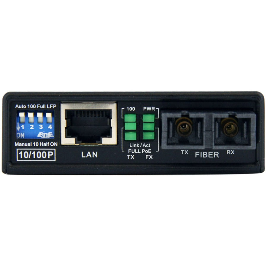 StarTech.com 10/100 Multi Mode Fiber to Ethernet Media Converter SC 2km with PoE MCM110SC2P