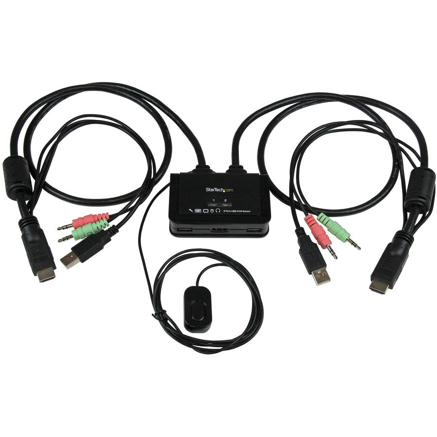 StarTech.com 2 Port USB HDMI Cable KVM Switch with Audio and Remote Switch â€" USB Powered SV211HDUA