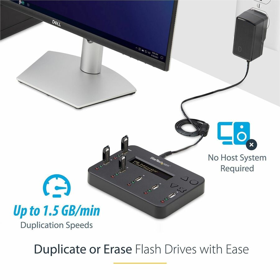 StarTech.com Standalone 1 to 5 USB Thumb Drive Duplicator/Eraser, Multiple USB Flash Drive Copier/Cloner, Sector-by-Sector Copy, Sanitizer USBDUP15