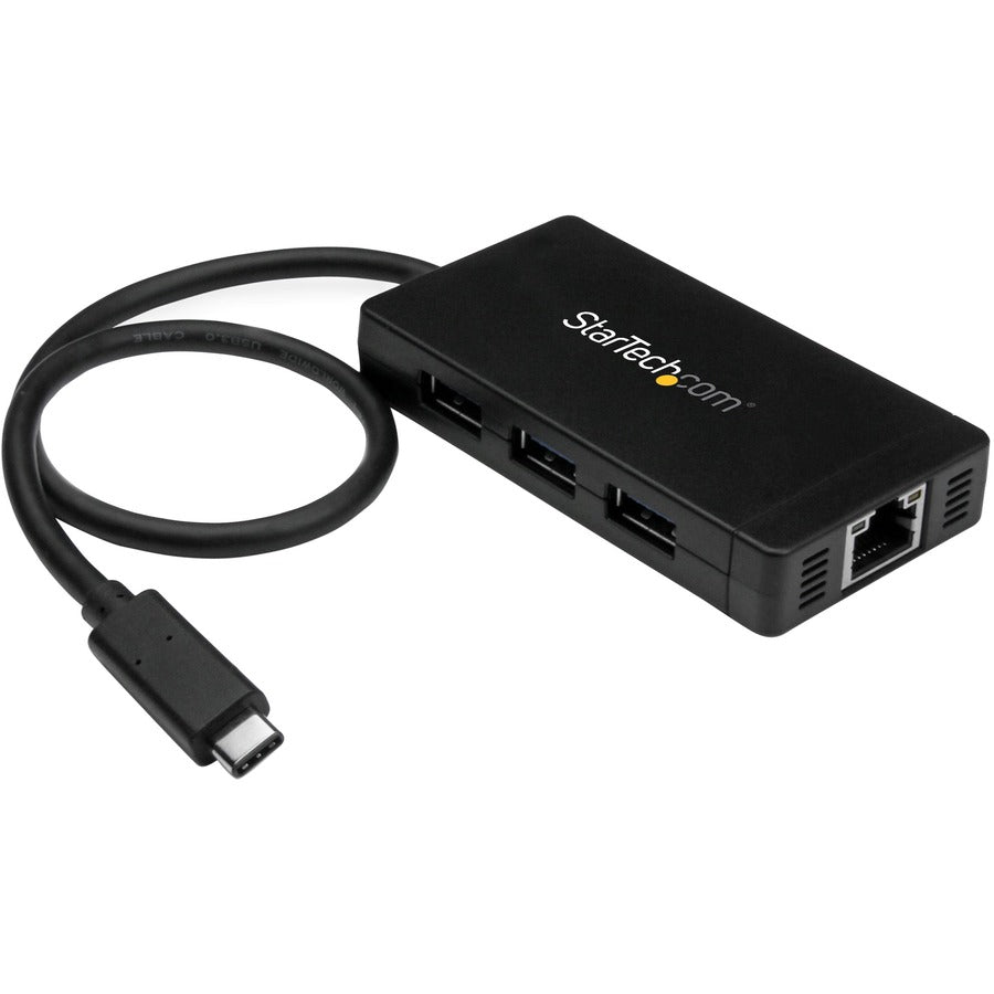 StarTech.com USB-C to Ethernet Adapter â€" Gigabit â€" 3 Port USB C to USB Hub and Power Adapter â€" Thunderbolt 3 Compatible HB30C3A1GE