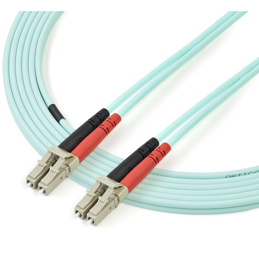 StarTech.com 3m (10ft) LC/UPC to LC/UPC OM4 Multimode Fiber Optic Cable, 50/125µm LOMMF/VCSEL Zipcord Fiber, 100G, LSZH Fiber Patch Cord 450FBLCLC3