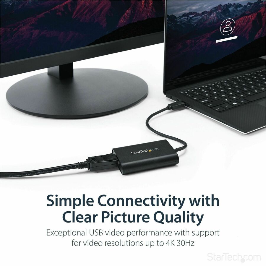 StarTech.com USB to DisplayPort Adapter - USB to DP 4K Video Adapter - USB 3.0 - 4K 30Hz USB32DPES2