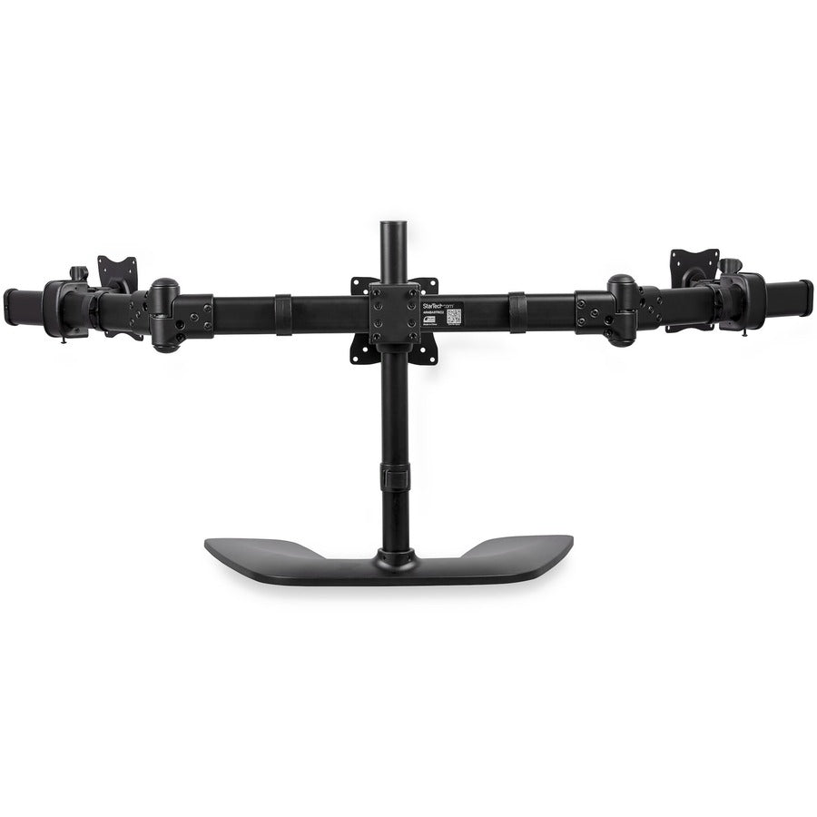 StarTech.com Triple Monitor Stand, Crossbar, Steel & Aluminum, For VESA Mount Monitors up to 27"(17.6lb/8kg), Monitor Stand, 3 Monitor Arm ARMBARTRIO2