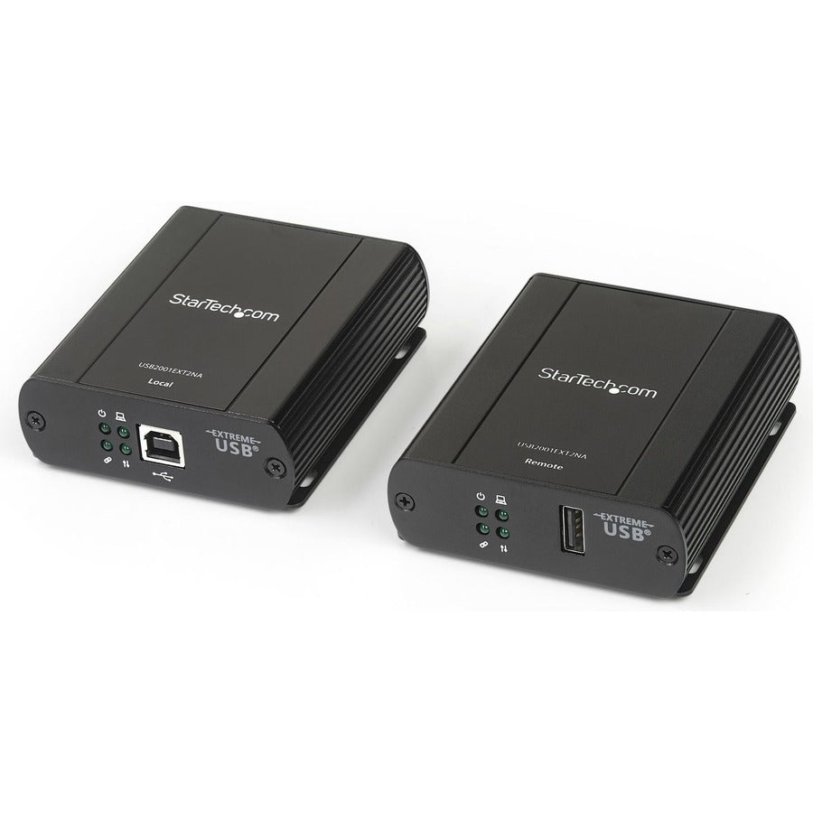 StarTech.com USB 2.0 Extender over Cat5e or Cat6 Ethernet Cable - 330ft/100m USB 2.0 Extender Adapter Kit w/ ESD & Metal Case - Powered USB2001EXT2NA