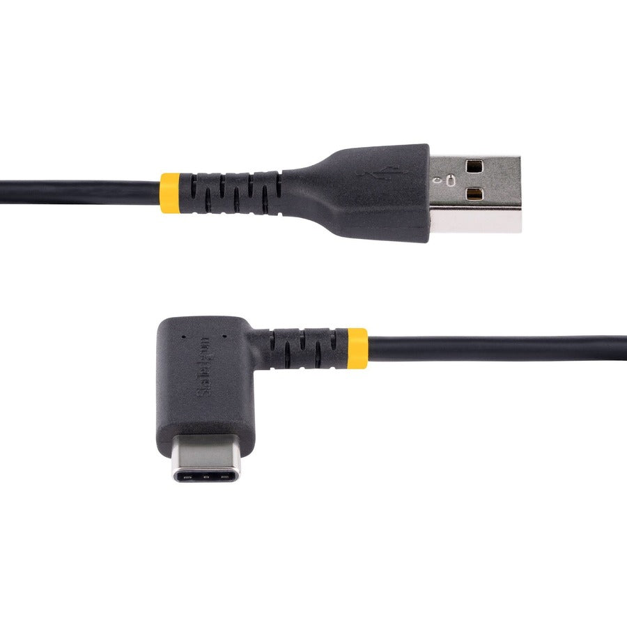 StarTech.com 6tf (2m) USB A to C Charging Cable Right Angle, Heavy Duty Fast Charge USB-C Cable, Durable and Rugged Aramid Fiber, 3A R2ACR-2M-USB-CABLE