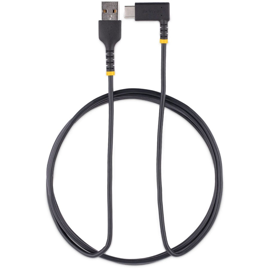 StarTech.com 6tf (2m) USB A to C Charging Cable Right Angle, Heavy Duty Fast Charge USB-C Cable, Durable and Rugged Aramid Fiber, 3A R2ACR-2M-USB-CABLE