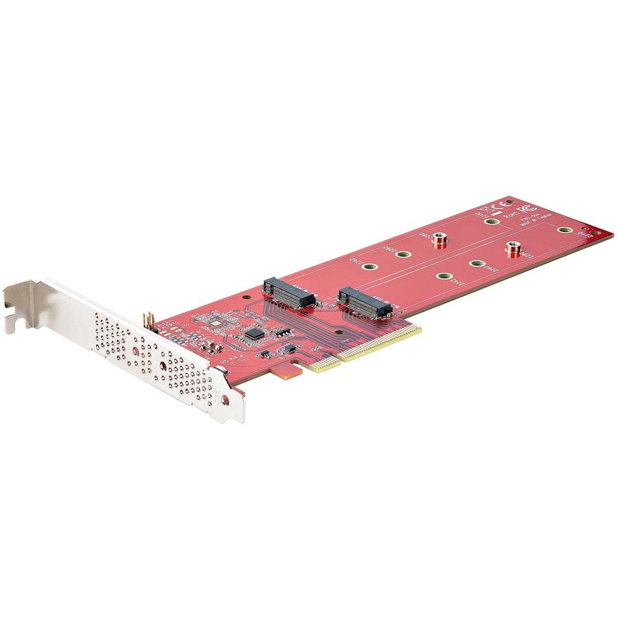 StarTech.com Dual M.2 PCIe SSD Adapter Card, x8 / x16 Dual NVMe or AHCI M.2 SSD to PCI Express 4.0, Up to 7.8GBps/Drive, For 2242/2260/2280/22110mm PCIe M-Key M2 SSDs, Bifurcation Required - PC/Linux Compatible DUAL-M2-PCIE-CARD-B