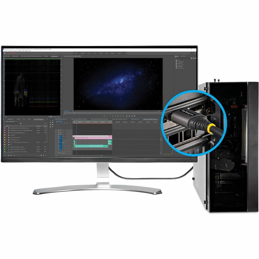 StarTech.com 16ft (5m) Premium Certified HDMI 2.0 Cable, High Speed Ultra HD 4K 60Hz HDMI Cable w/ Ethernet, HDR10, UHD HDMI Monitor Cord HDMMV5M