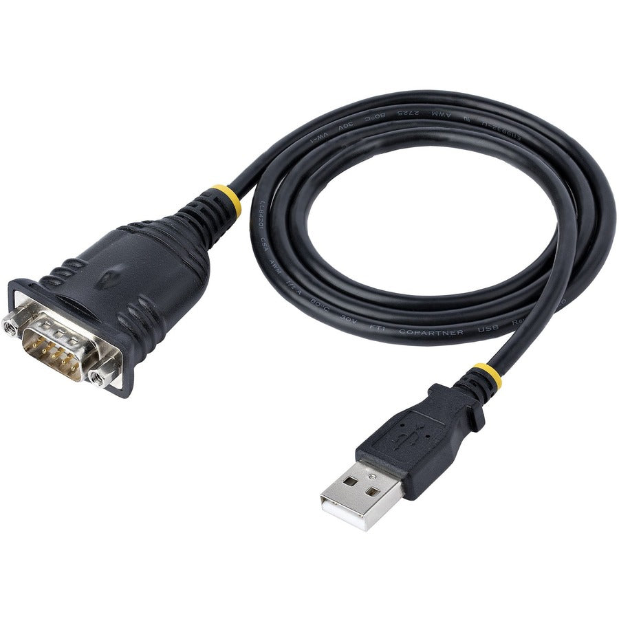 StarTech.com 3ft (1m) USB to Serial Cable, DB9 Male RS232 to USB Converter, USB to Serial Adapter, COM Port Adapter with Prolific IC 1P3FP-USB-SERIAL