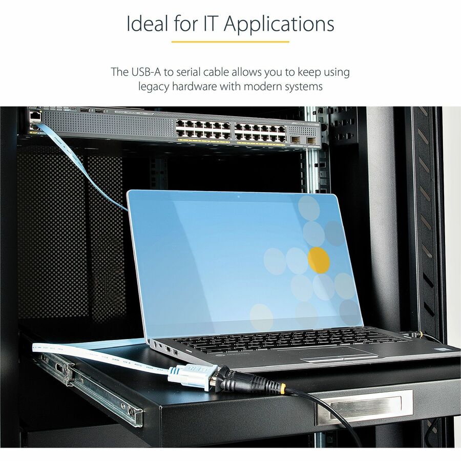 StarTech.com 3ft (1m) USB to Serial Cable, DB9 Male RS232 to USB Converter, USB to Serial Adapter, COM Port Adapter with Prolific IC 1P3FP-USB-SERIAL