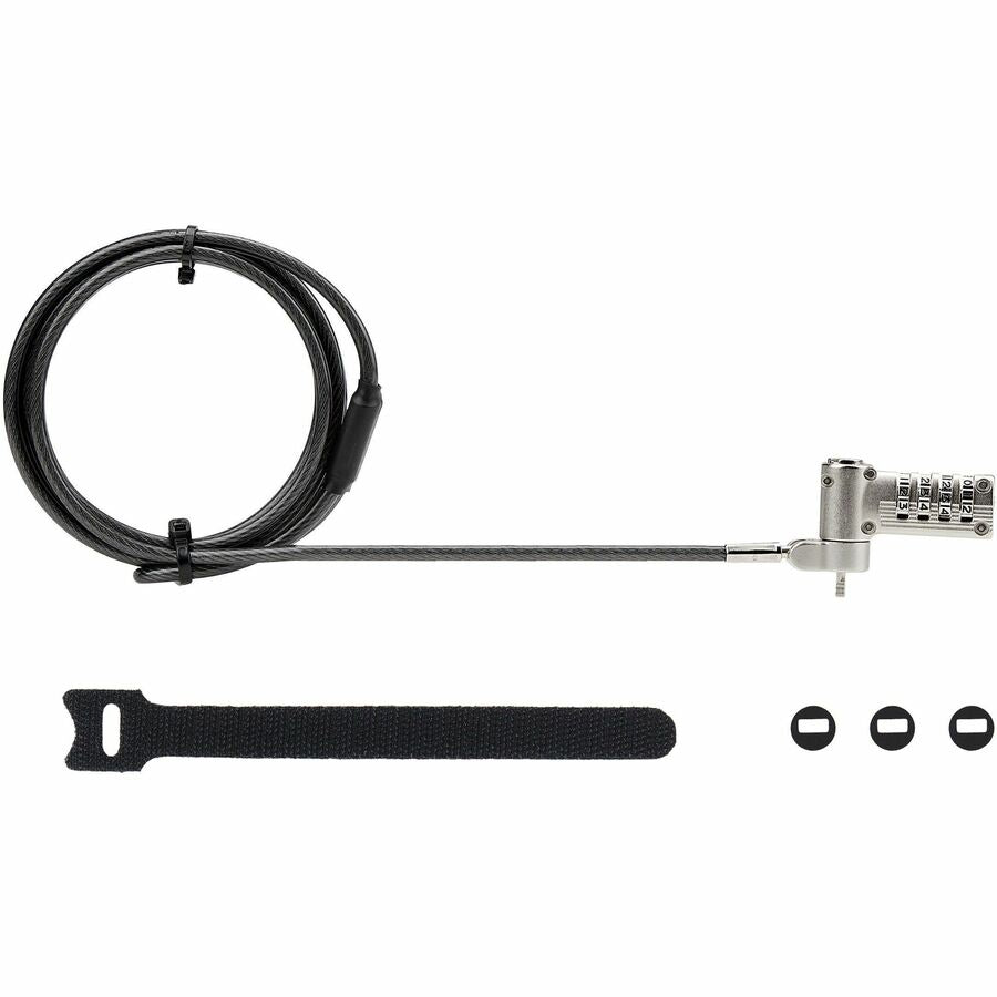 StarTech.com Universal Laptop Lock 6.6ft, Security Cable For Notebook Compatible w/Noble Wedge®/Nano/K-Slot; Keyless Combo. Locking Cable UNIVC4D-LAPTOP-LOCK