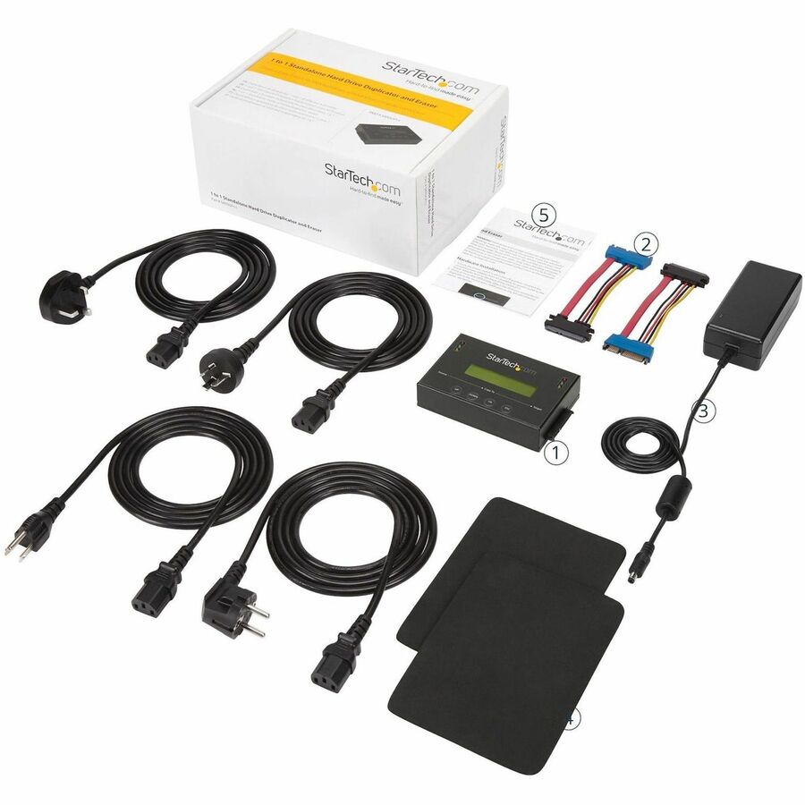 StarTech.com 1:1 Standalone Hard Drive Duplicator & Eraser, SATA HDD / SSD Disk Cloner / Copier / Wiper / Sanitizer, TAA Compliant SATDUP11