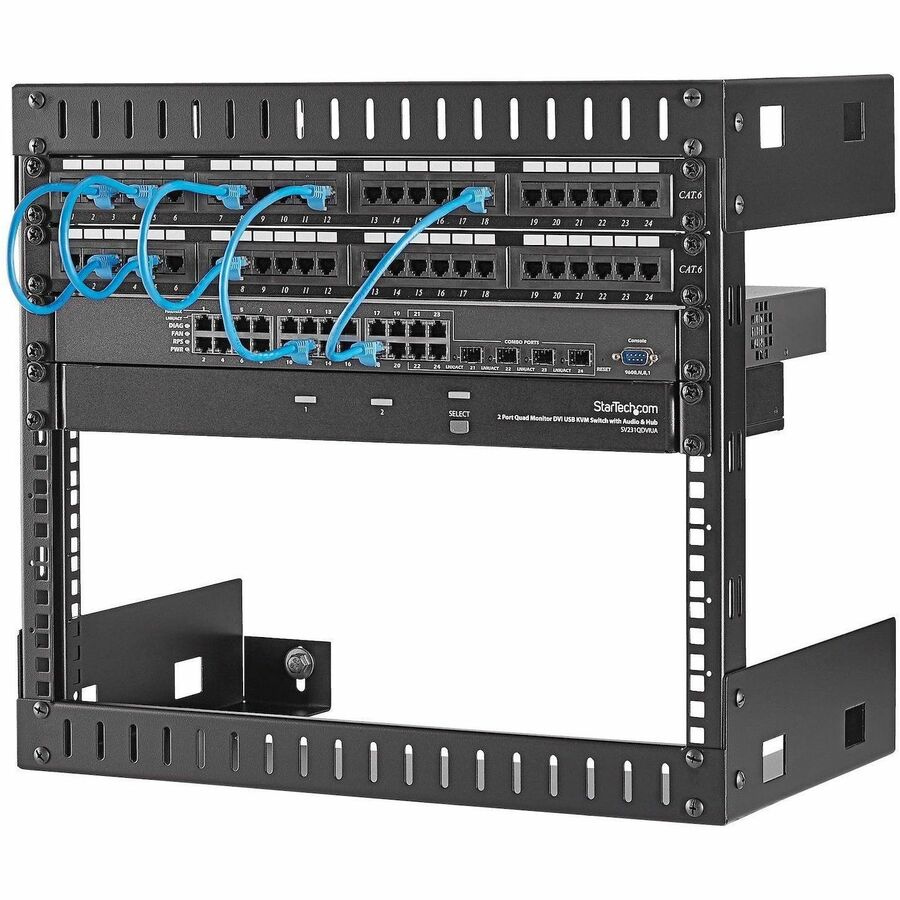 StarTech.com 2-Post 8U Heavy-Duty Wall-Mount Network Rack, 19" Open Frame Server Rack for Computer Equipment, Wall Mount Data Rack~ RK812WALLO