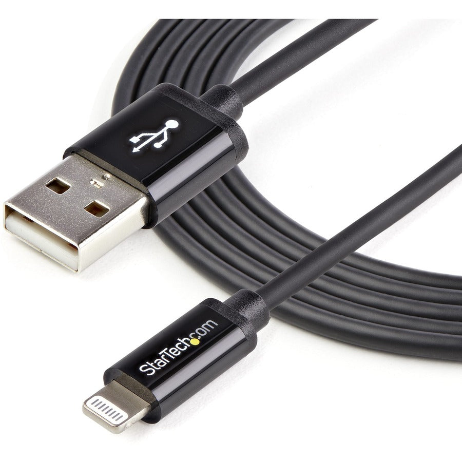 StarTech.com 2m (6ft) Long Black Apple�® 8-pin Lightning Connector to USB Cable for iPhone / iPod / iPad USBLT2MB