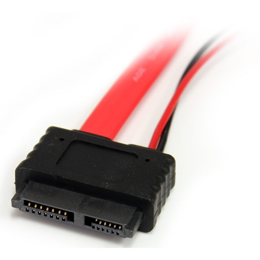 StarTech.com 20in Slimline SATA to SATA with LP4 Power Cable Adapter SLSATAF20