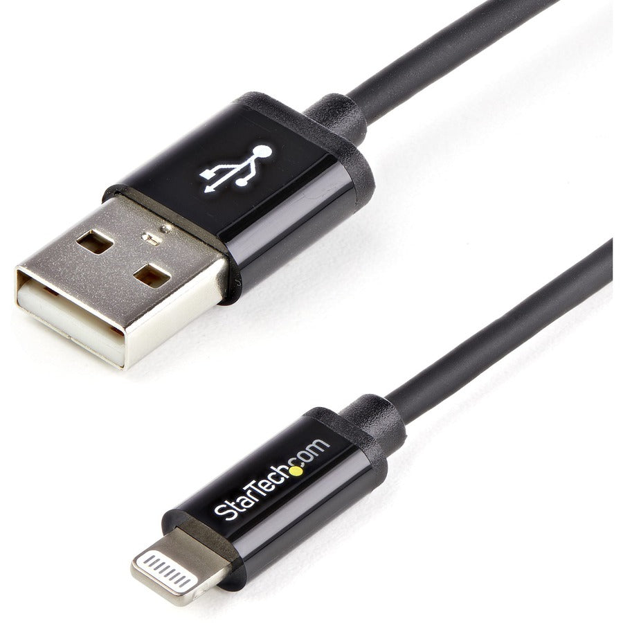StarTech.com 1m (3ft) Black Apple�® 8-pin Lightning Connector to USB Cable for iPhone / iPod / iPad USBLT1MB