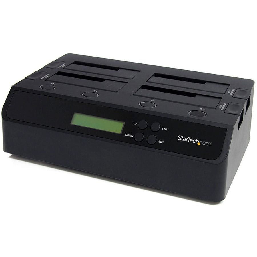 StarTech.com 4-Bay Hard Drive Duplicator and Eraser, External HDD/SSD Cloner / Copier / Wiper Tool, USB 3.0/eSATA to SATA Docking Station SATDOCK4U3RE