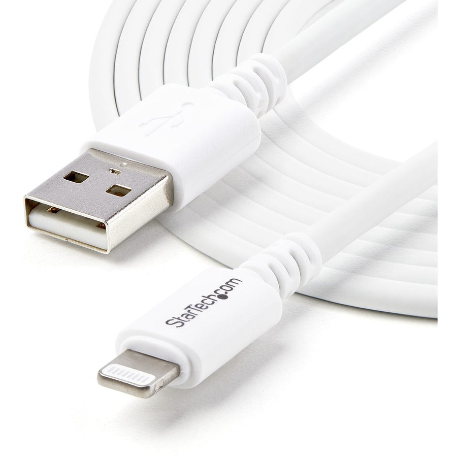 StarTech.com 3m (10ft) Long White Apple�® 8-pin Lightning Connector to USB Cable for iPhone / iPod / iPad USBLT3MW