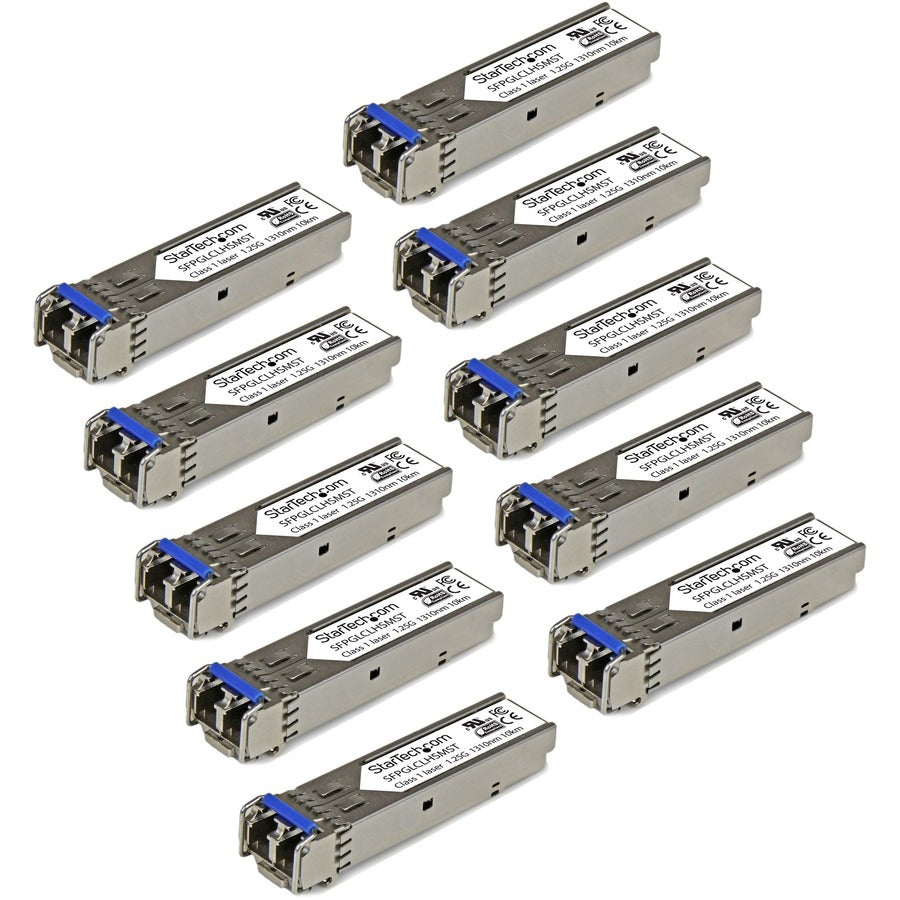 StarTech.com Gigabit Fiber SFP Transceiver Module - Cisco GLC-LH-SM Compatible - SM/MM LC - 10km / 550m - 10 Pack - 1000Base-LX/LH - Mini-GBIC GLCLHSM10PST