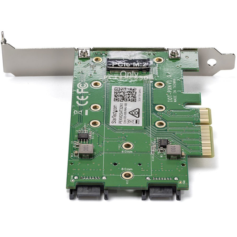 StarTech.com M.2 Adapter â€" 3 Port â€" 1 x PCIe (NVMe) M.2 â€" 2 x SATA III M.2 â€" SSD PCIE M.2 Adapter â€" M2 SSD â€" PCI Express SSD PEXM2SAT32N1