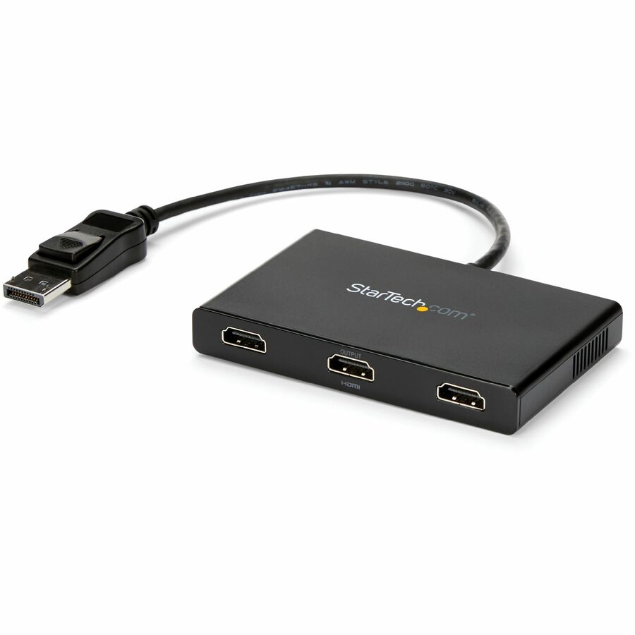StarTech.com 3-Port Multi Monitor Adapter, DisplayPort to 3x HDMI MST Hub, Triple 1080p, Video Splitter for Extended Desktop Mode, Windows MSTDP123HD