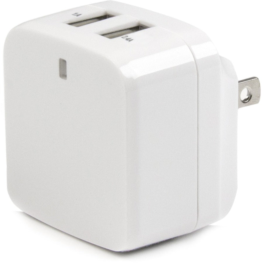 StarTech.com Travel USB Wall Charger â€" 2 Port â€" White â€" Universal Travel Adapter â€" International Power Adapter â€" USB Charger USB2PACWH