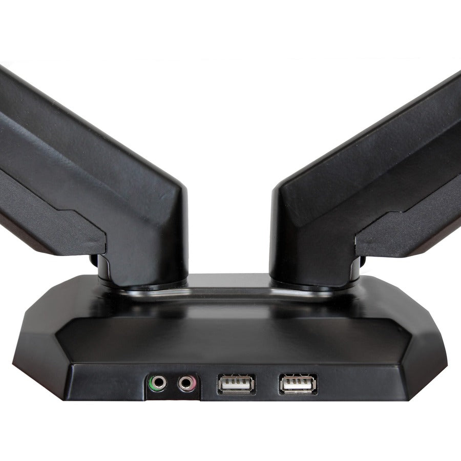 StarTech.com Dual Monitor Arm, USB Hub and Audio Ports in Base, Monitors up to 32" (17.6lb/8kg), VESA Monitor Stand Desk Mount ARMSLIMDUO
