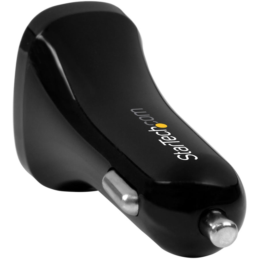 StarTech.com Dual Port USB Car Charger - Black - High Power 24W/4.8A - 2 port USB Car Charger - Charge two tablets at once USB2PCARBKS