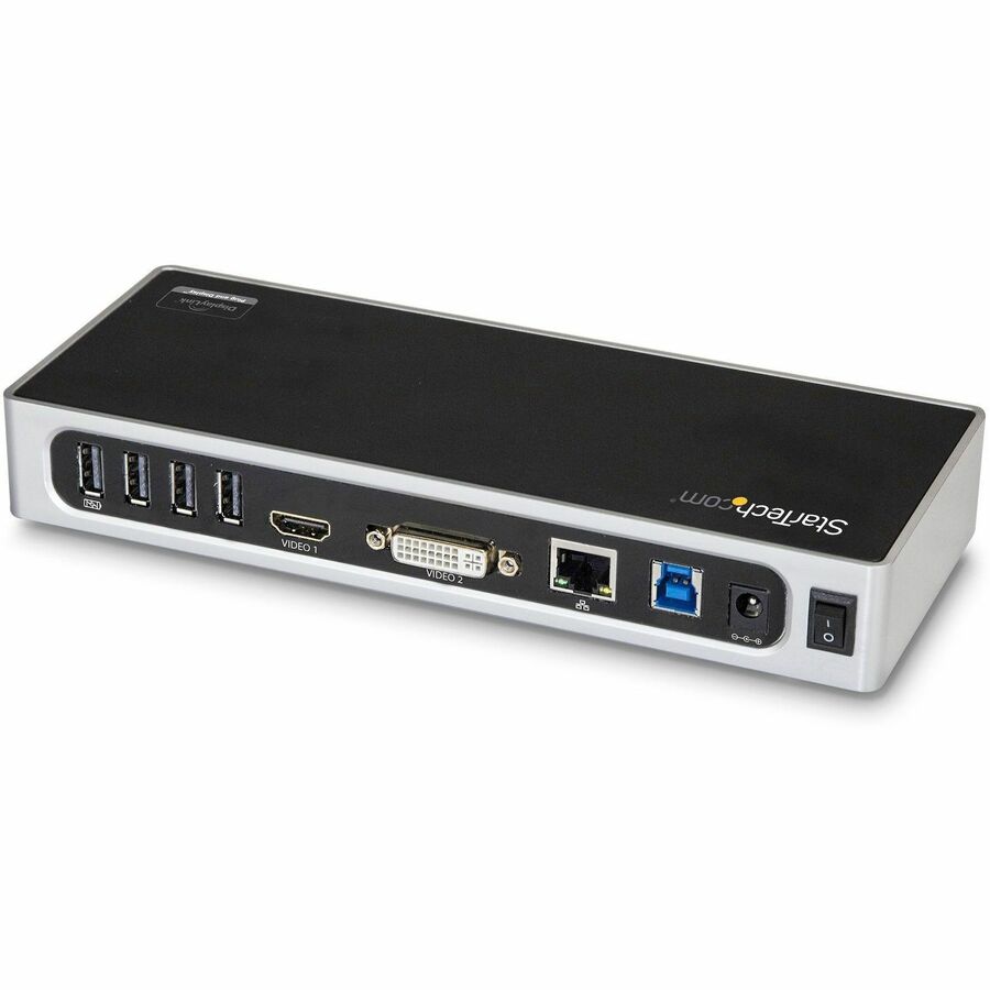 StarTech.com USB 3.0 Docking Station - Dual Monitor Laptop Dock with HDMI & DVI/VGA - 6x USB Type-A Hub, GbE - Universal Windows & Mac DK30ADD