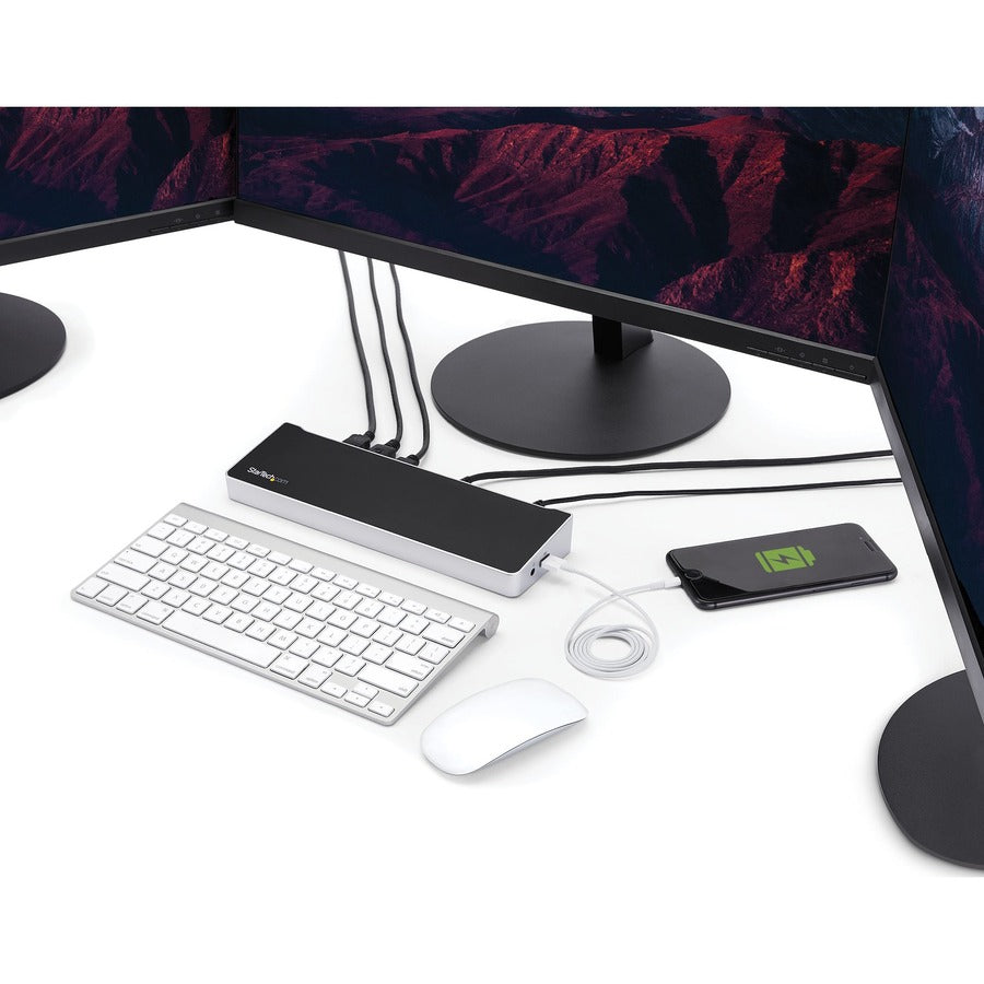StarTech.com USB C Dock - Compatible with Windows / macOS - Supports Triple 4K Ultra HD Monitors - 60W Power Delivery - Power and Charge Laptop and Peripherals - DK30CH2DPPD DK30CH2DPPD