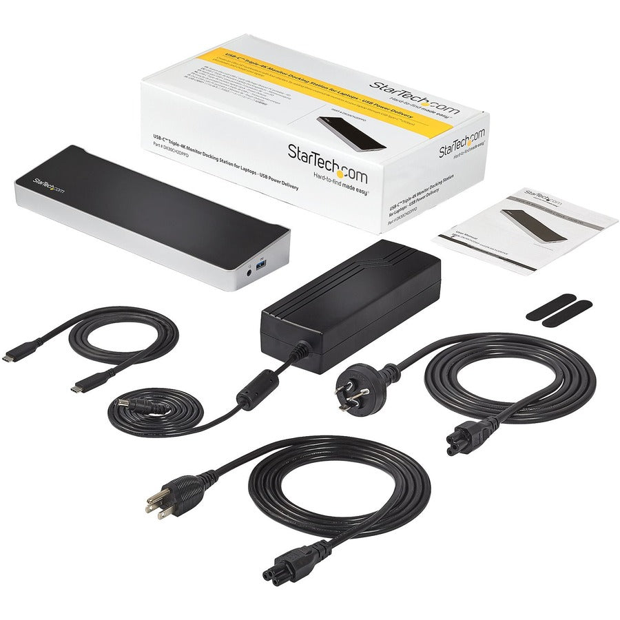 StarTech.com USB C Dock - Compatible with Windows / macOS - Supports Triple 4K Ultra HD Monitors - 60W Power Delivery - Power and Charge Laptop and Peripherals - DK30CH2DPPD DK30CH2DPPD