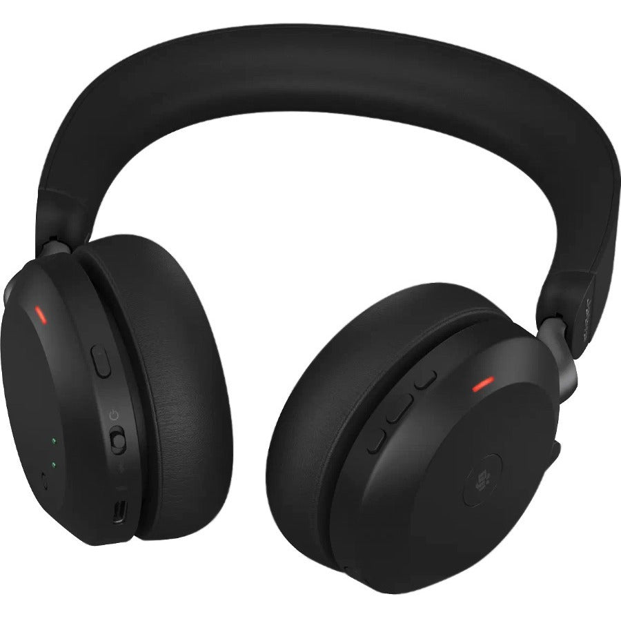 Jabra Evolve2 75 Wireless On-ear Stereo Headset - USB-C - Unified Communication - Black - Binaural - Ear-cup - 3000 cm - Bluetooth - 20 Hz to 20 kHz - MEMS Technology Microphone - Noise Cancelling 27599-989-899