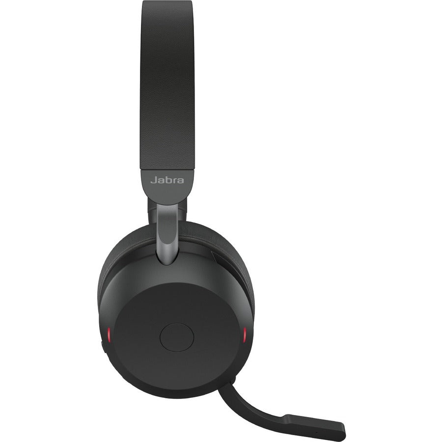 Jabra Evolve2 75 Wireless On-ear Stereo Headset - USB-A - Unified Communication - With Charging Stand - Black - Binaural - Ear-cup - 3000 cm - Bluetooth - 20 Hz to 20 kHz - MEMS Technology Microphone - Noise Cancelling 27599-989-989