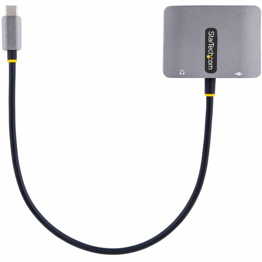 StarTech.com USB C Video Adapter, USB C to HDMI VGA Multiport Adapter, 3.5mm Audio, 4K 60Hz HDR, 100W PD 3.0 PT, USB C Display Adapter 122-USBC-HDMI-4K-VGA