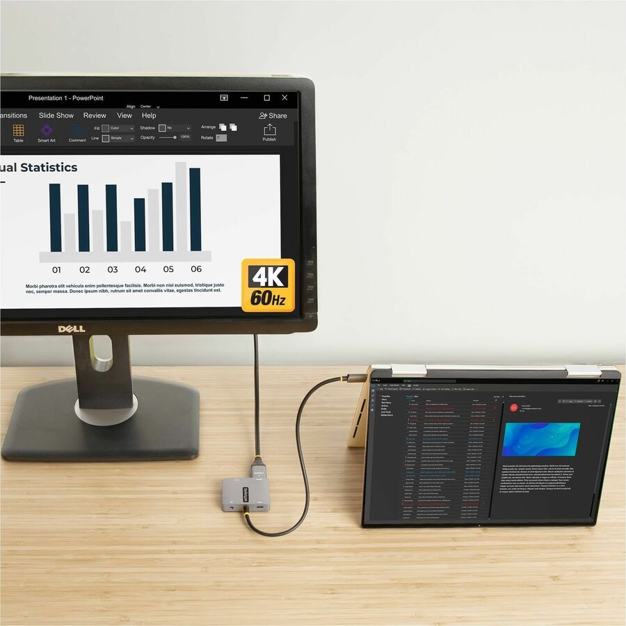 StarTech.com USB C Video Adapter, USB C to HDMI VGA Multiport Adapter, 3.5mm Audio, 4K 60Hz HDR, 100W PD 3.0 PT, USB C Display Adapter 122-USBC-HDMI-4K-VGA