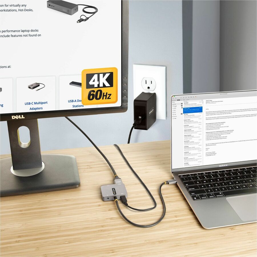 StarTech.com USB C Video Adapter, USB C to HDMI VGA Multiport Adapter, 3.5mm Audio, 4K 60Hz HDR, 100W PD 3.0 PT, USB C Display Adapter 122-USBC-HDMI-4K-VGA