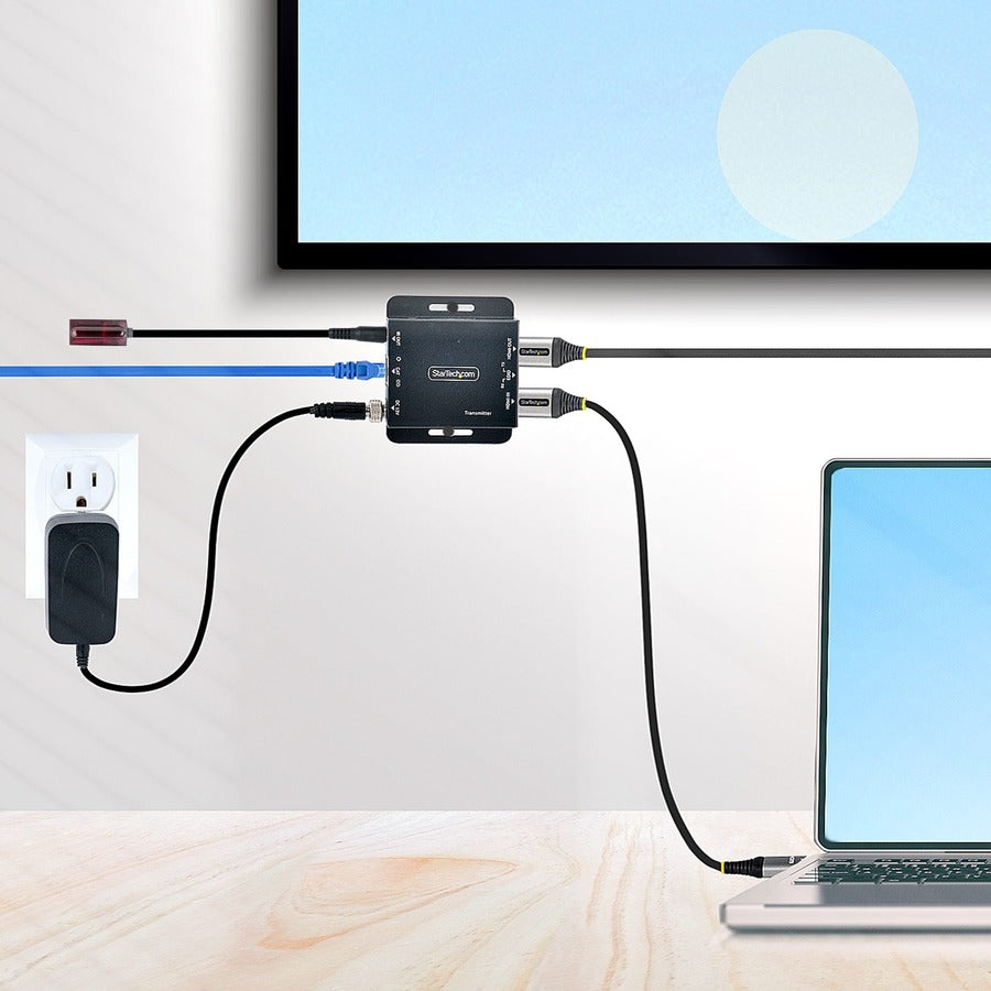 StarTech.com 4K HDMI Extender over CAT6/CAT5 Ethernet Cable, 4K 30Hz or 1080p 60Hz Video Extender, HDMI Transmitter and Receiver Kit EXTEND-HDMI-4K40C6P1