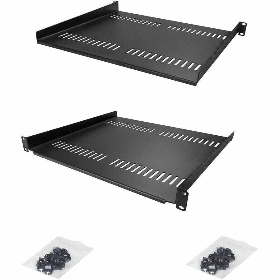 StarTech.com 1U Server Rack Cabinet Shelf - Fixed 16" Deep Cantilever Rackmount Tray for 19" Data/AV/Network Enclosure w/Cage Nuts, Screws CABSHELF116V2PK