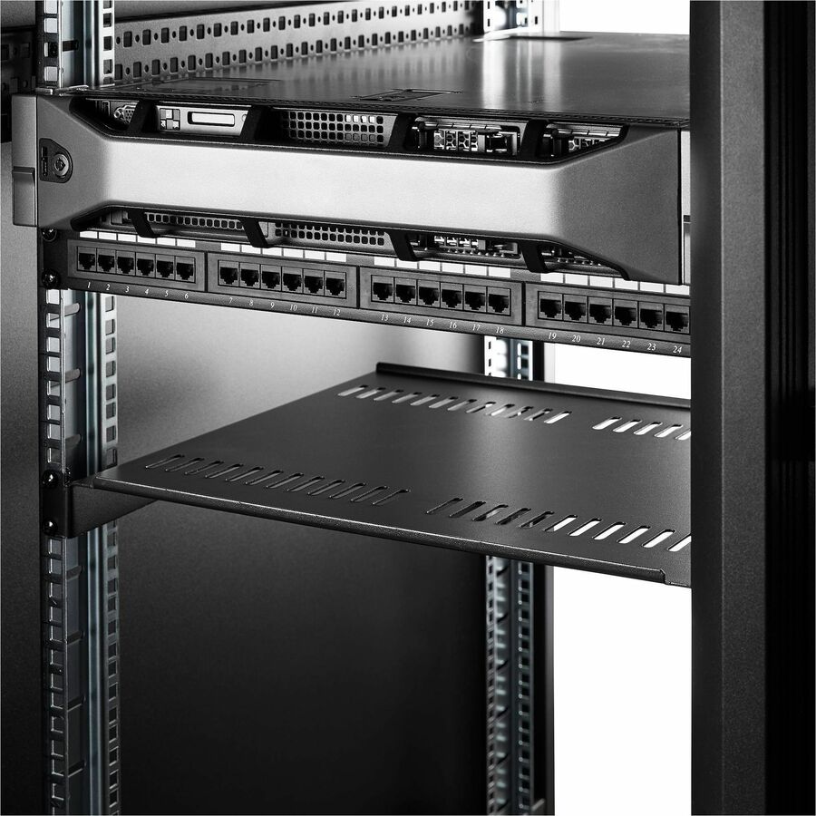 StarTech.com 1U Server Rack Cabinet Shelf - Fixed 16" Deep Cantilever Rackmount Tray for 19" Data/AV/Network Enclosure w/Cage Nuts, Screws CABSHELF116V2PK