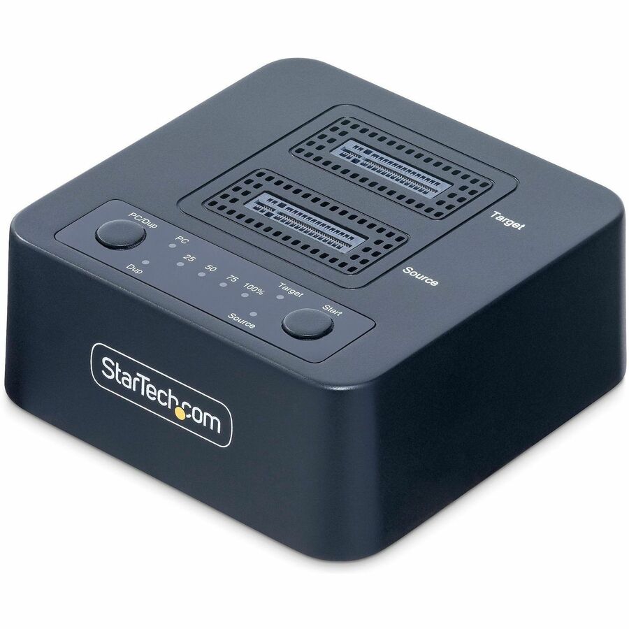 StarTech.com 1:1 M.2 NVMe Drive Duplicator, 90GBpm Standalone M.2 SSD Cloner/Copier, USB-C 3.2 20Gbps M.2 Dual-Bay Drive Docking Station M2-HDD-DUPLICATOR-N1