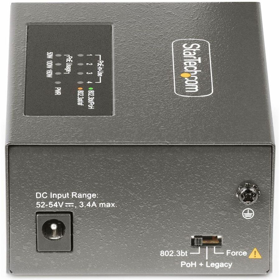 StarTech.com 4-Port Multi-Gigabit PoE++ Injector, 5/2.5/1G Ethernet (NBASE-T), PoE/PoE+/PoE++ (802.3af/802.3at/802.3bt), 160W Power Budget AS445C-POE-INJECTOR