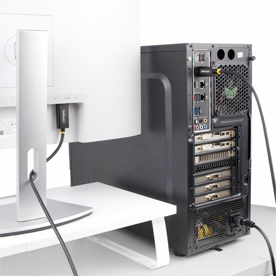 StarTech.com 6.6ft (2m) DisplayPort to HDMI Adapter Cable, 4K 60Hz with HDR, DP to HDMI 2.0b Cable, Active Video Converter 6F-DP-HDMI-4K60-HDR