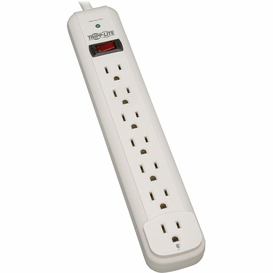 Tripp Lite by Eaton Protect It! 7-Outlet Surge Protector, 12 ft. Cord, 1080 Joules, Diagnostic LED, Light Gray Housing TLP712