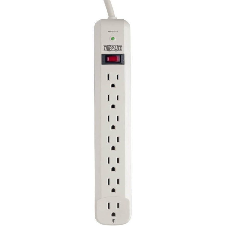 Tripp Lite by Eaton Protect It! 7-Outlet Surge Protector, 12 ft. Cord, 1080 Joules, Diagnostic LED, Light Gray Housing TLP712
