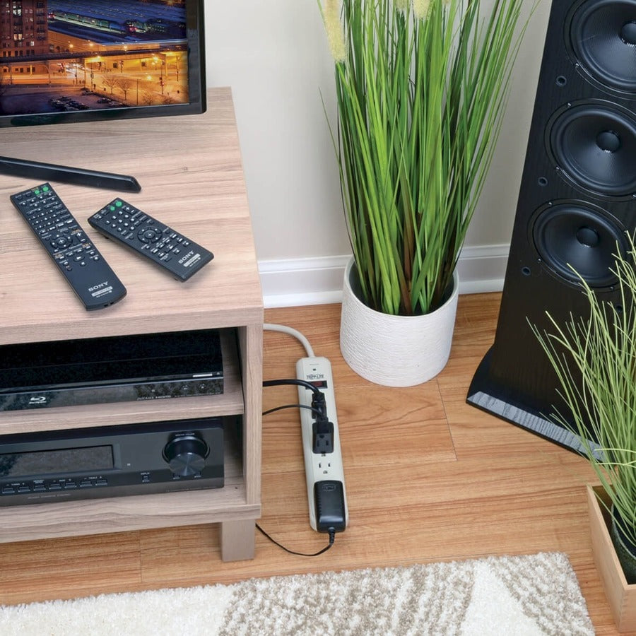 Tripp Lite by Eaton Protect It! 7-Outlet Surge Protector, 12 ft. Cord, 1080 Joules, Diagnostic LED, Light Gray Housing TLP712