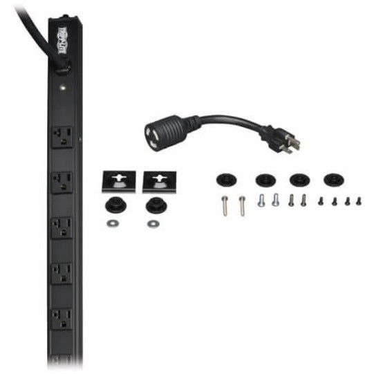 Tripp Lite by Eaton 1.9kW Single-Phase 120V Basic PDU, 14 NEMA 5-15/20R Outlets, NEMA L5-20P Input with 5-20P Adapter, 15 ft. (4.57 m) Cord, 0U Vertical PDUV20