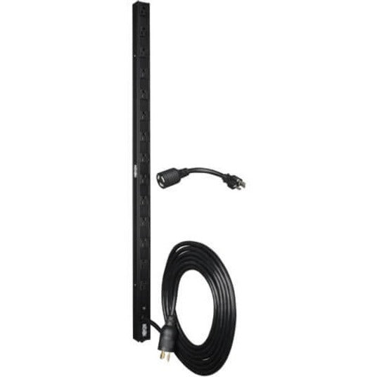 Tripp Lite by Eaton 1.9kW Single-Phase 120V Basic PDU, 14 NEMA 5-15/20R Outlets, NEMA L5-20P Input with 5-20P Adapter, 15 ft. (4.57 m) Cord, 0U Vertical PDUV20