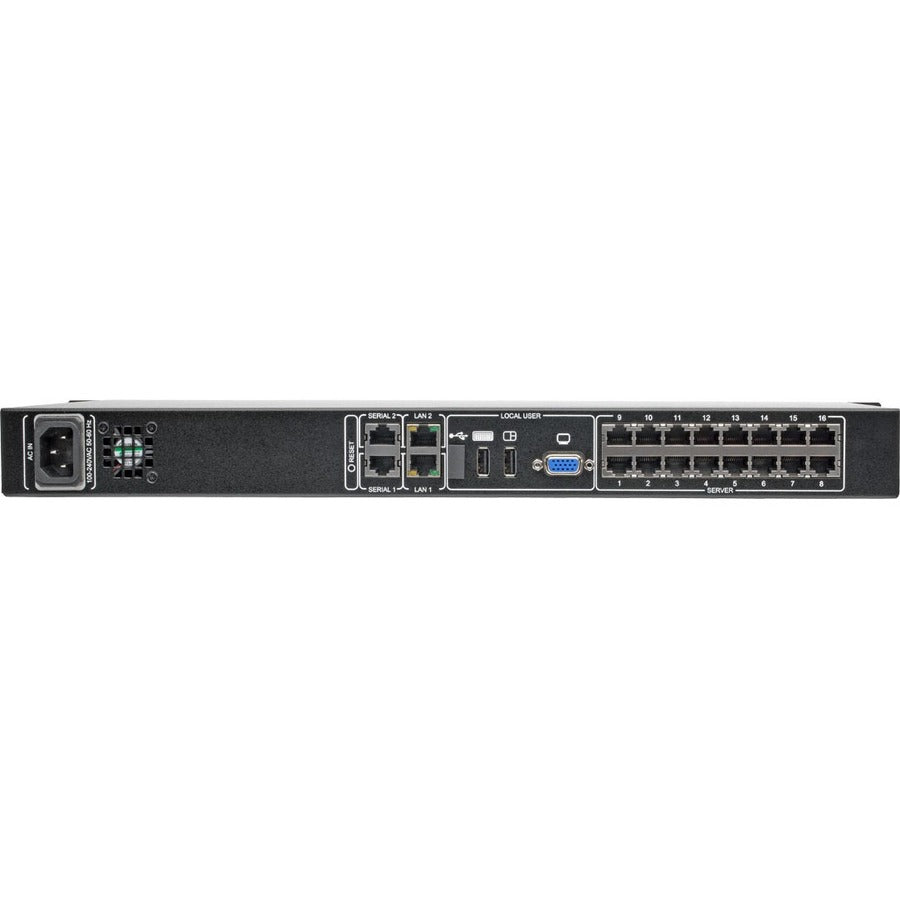 Tripp Lite by Eaton NetCommander 16-Port Cat5 KVM over IP Switch - 1 Remote + 1 Local User, 1U Rack-Mount B072-016-1-IP