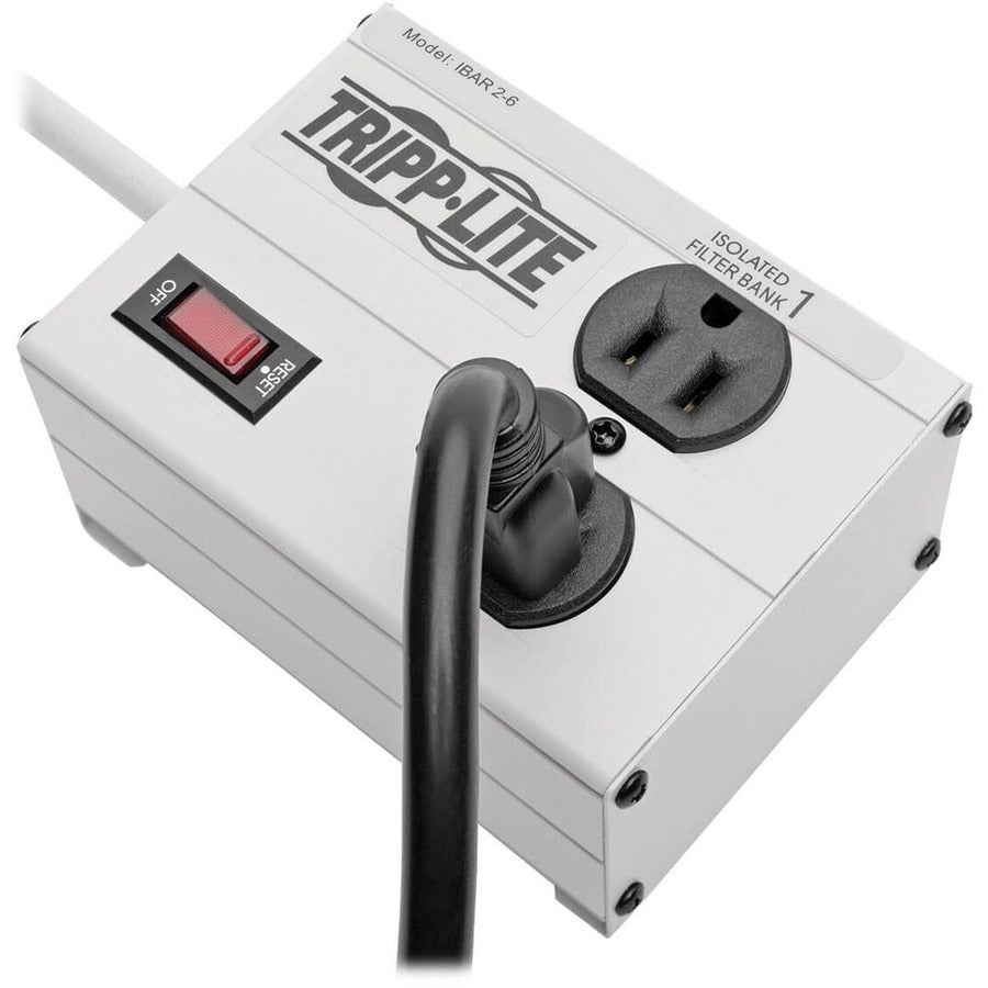 Tripp Lite by Eaton Isobar 2-Outlet Surge Protector, 6 ft. Cord with Right-Angle Plug, 1410 Joules, Metal Housing IBAR2-6D